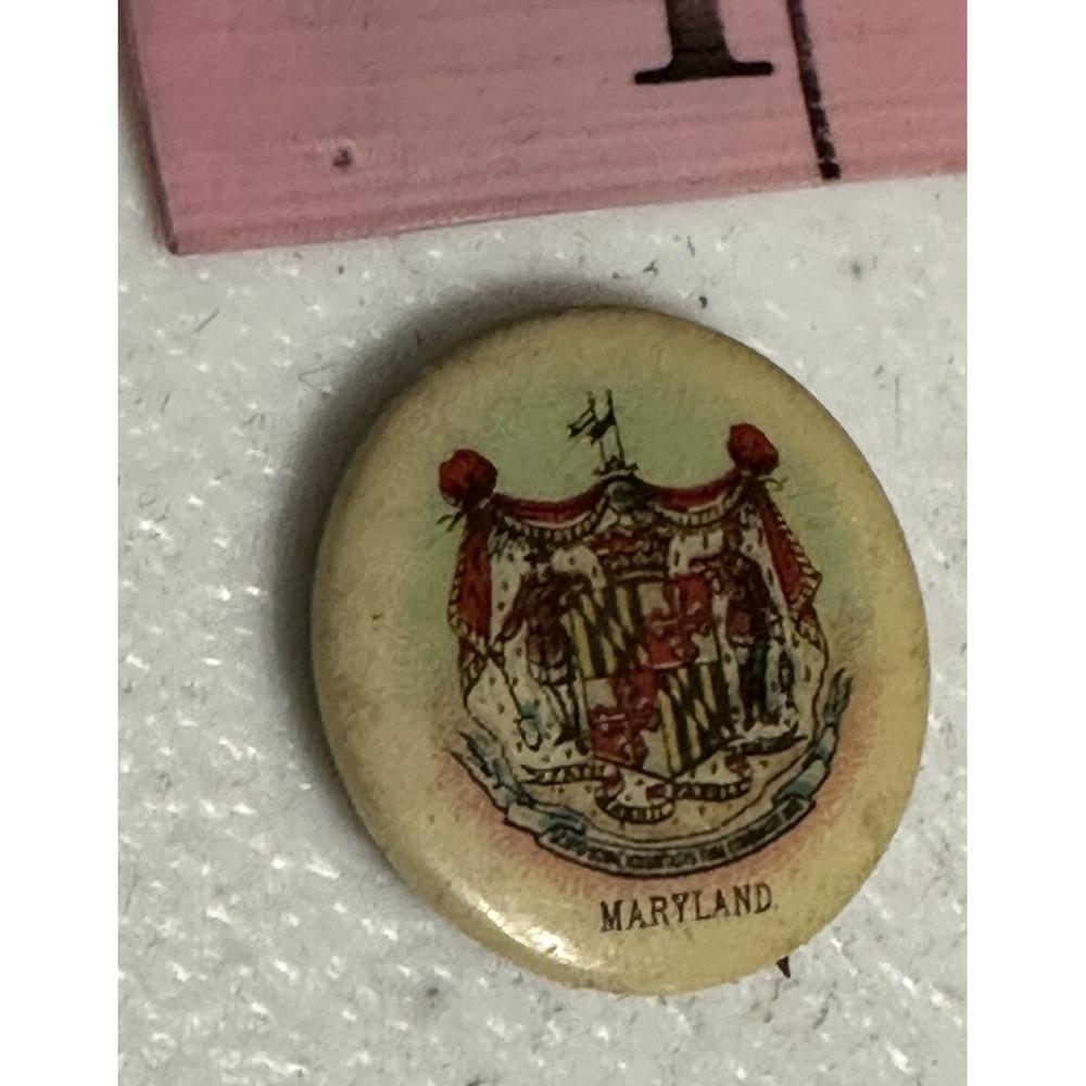 Maryland State Seal Sweet Caporal Cigarettes Whitehead & Hoag Pinback Button